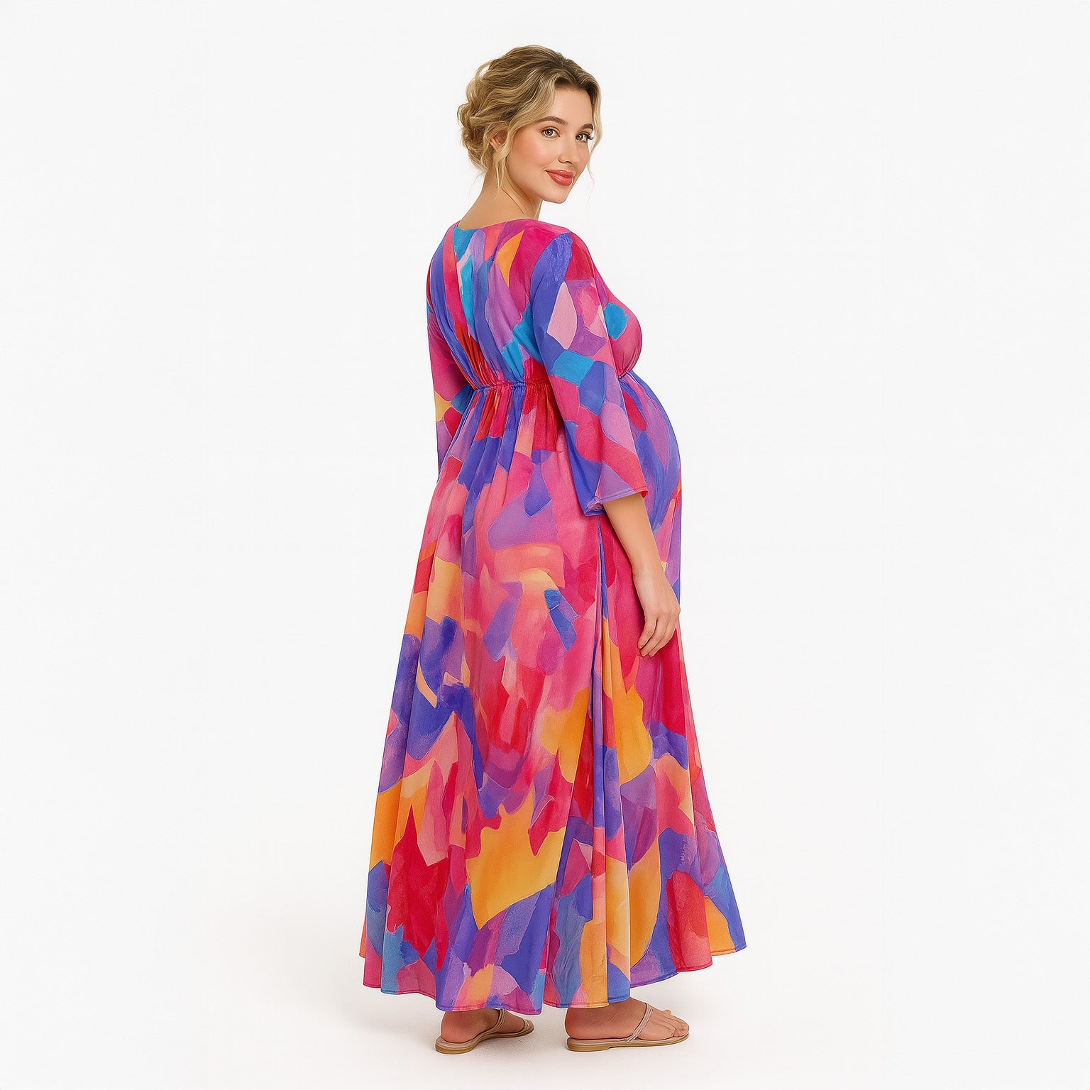 Sunmira – Colorful Maternity Beach Dress