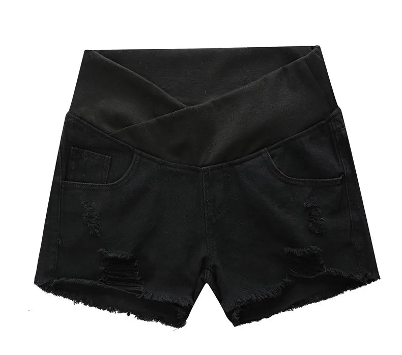 BreezyBump – Low-Waist Denim Maternity Shorts