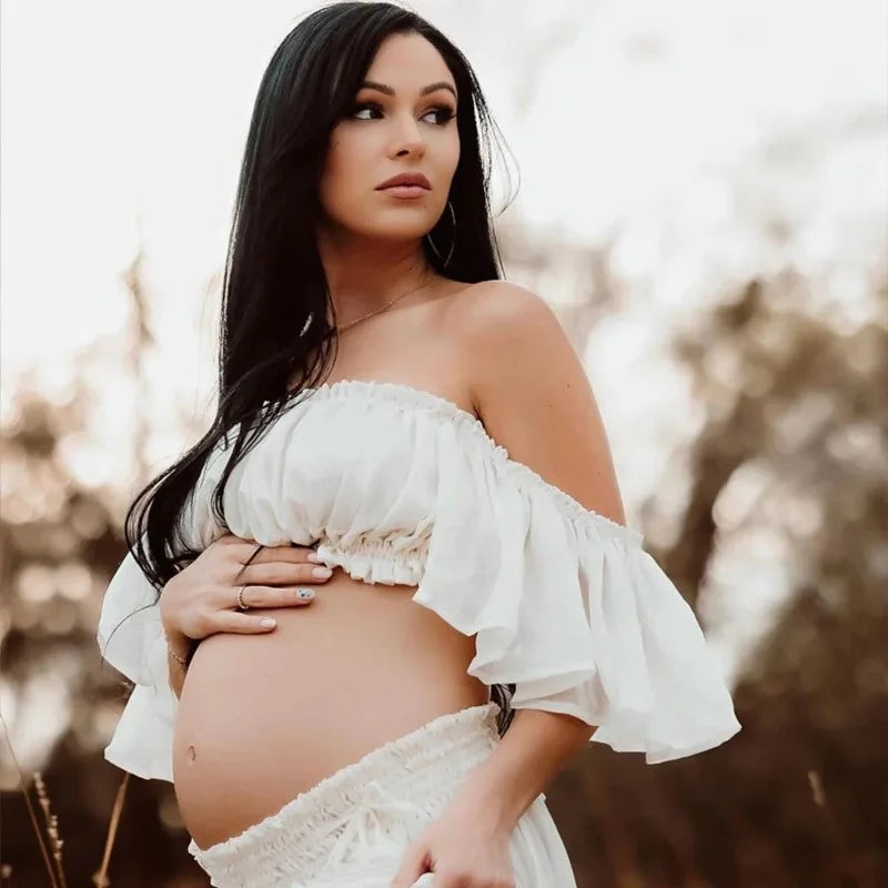 Elira – 2-in-1 Chiffon Maternity Dress Set