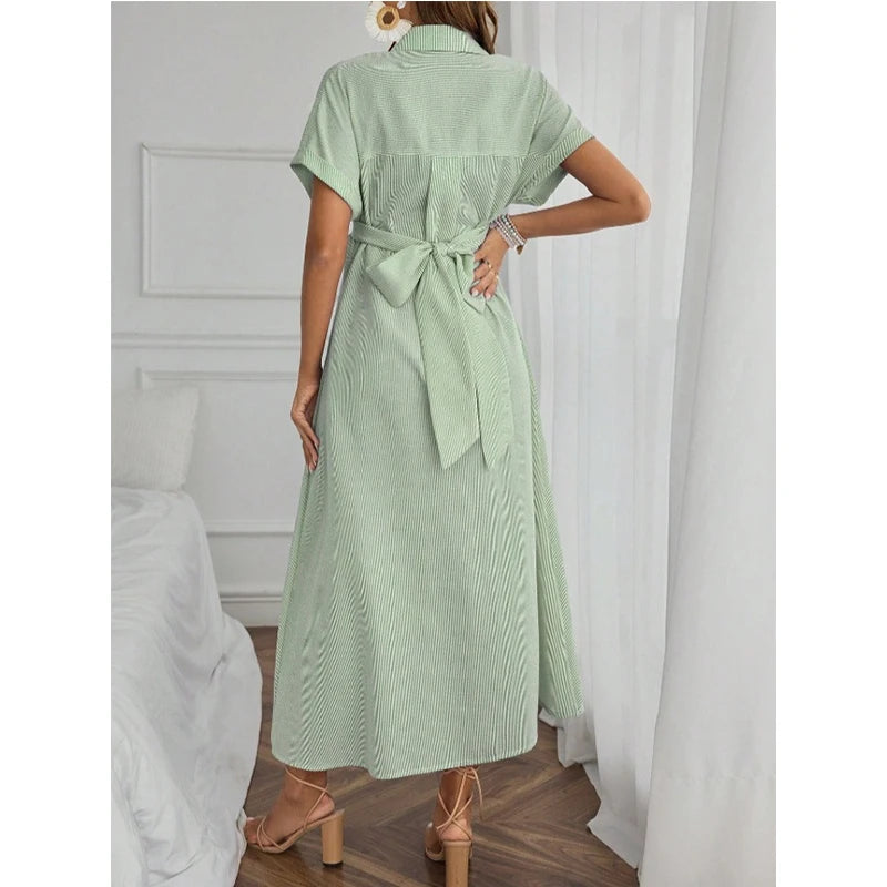 Morningline – Striped Maternity Shirt Dress