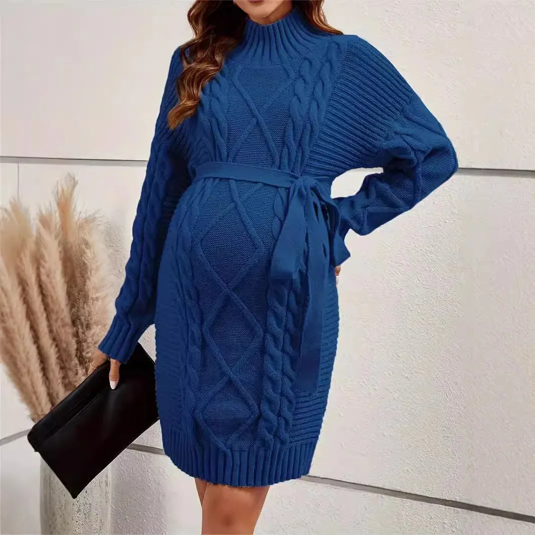 Woven Nest – Knit Turtleneck Maternity Dress