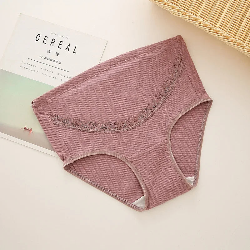 CloudNest – Adjustable High-Waist Cotton Maternity Brief