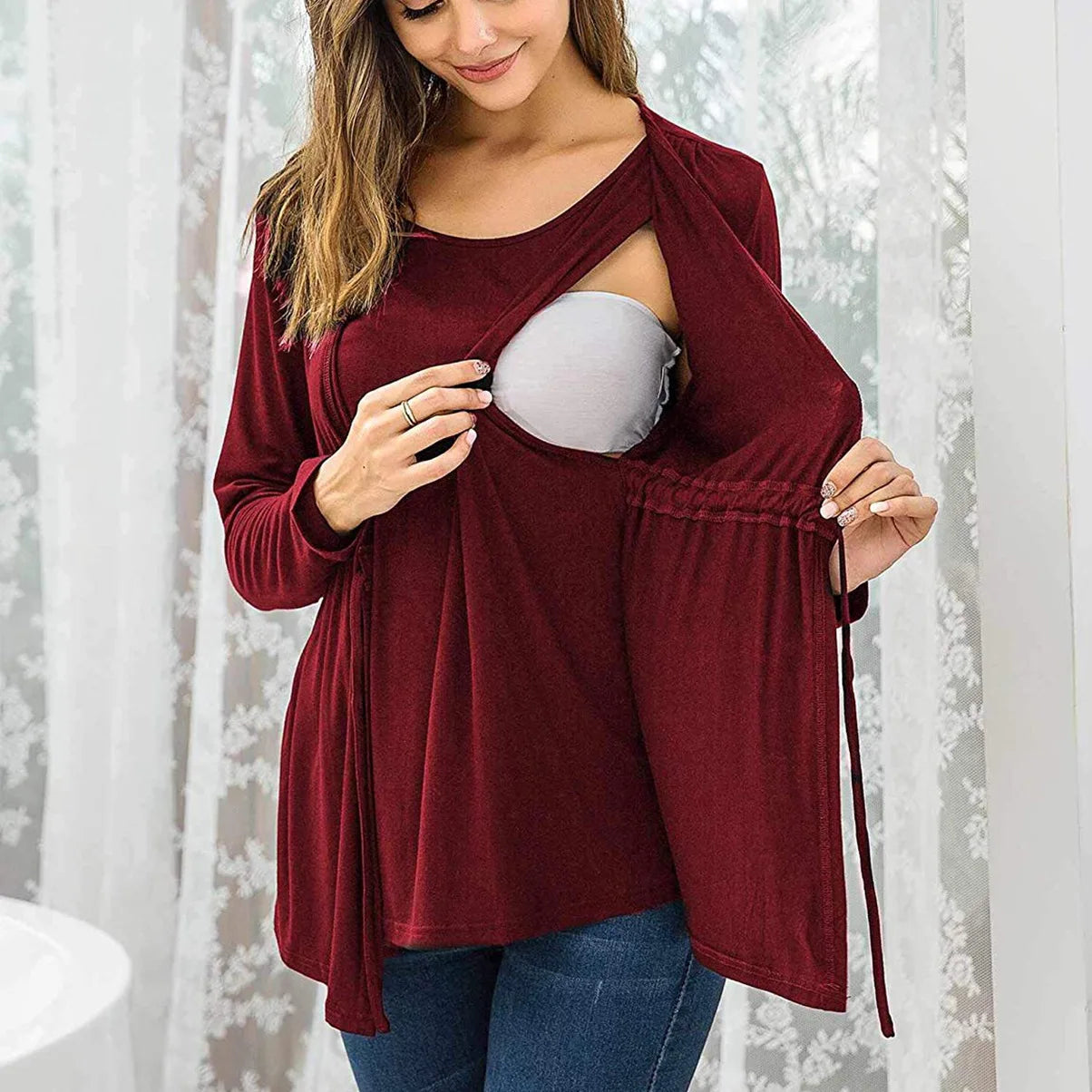 Elowen – Layered Look Maternity Hoodie