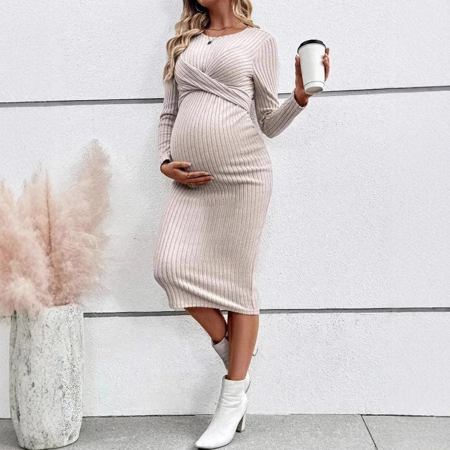 Silva Muse – Slim Long-Sleeve Maternity Dress