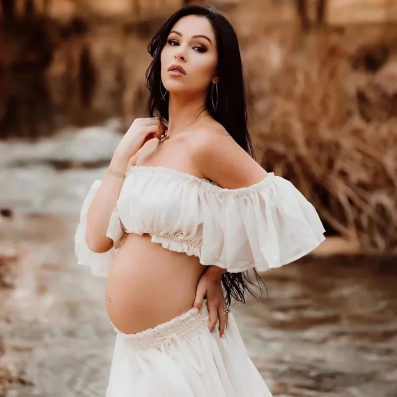 Elira – 2-in-1 Chiffon Maternity Dress Set