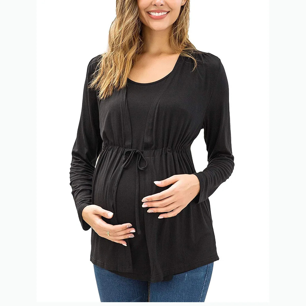 Elowen – Layered Look Maternity Hoodie