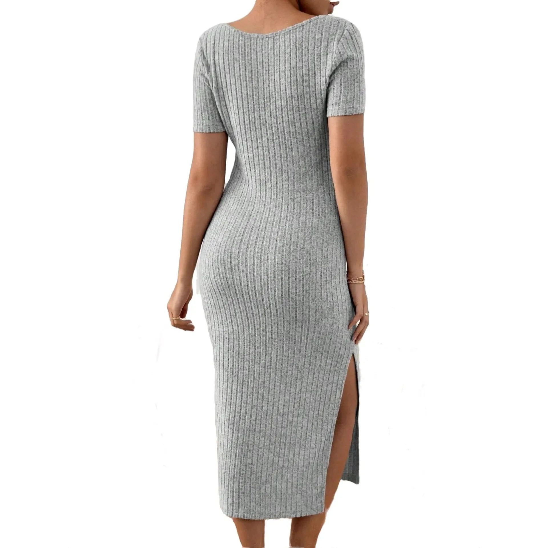 Ribelle – Rib-Knit Square Neck Maternity Dress