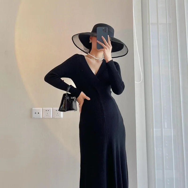 Warmthline – Knitted Tie Maternity Sweater Dress