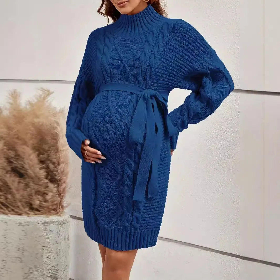 Woven Nest – Knit Turtleneck Maternity Dress