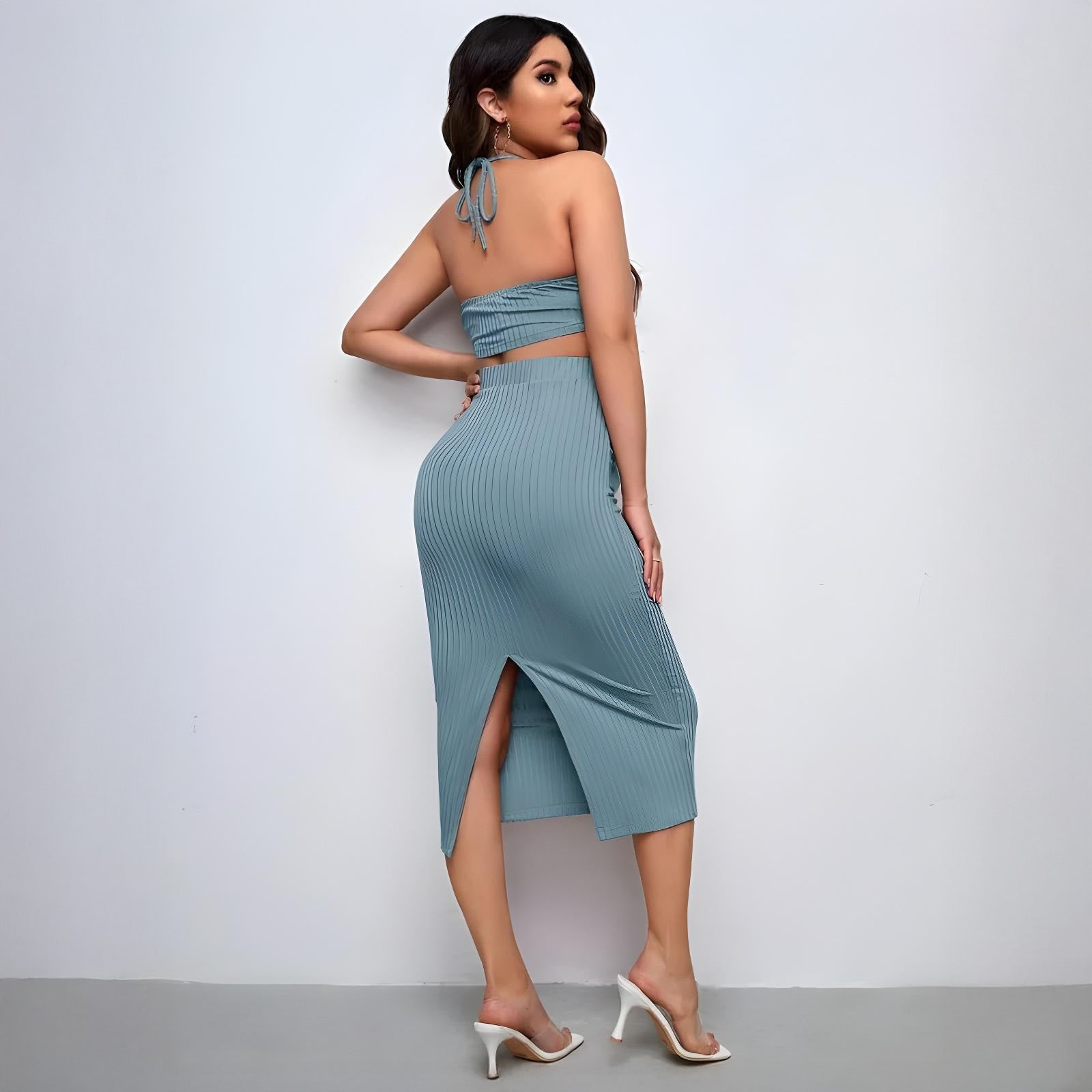 Skylin – Ribbed Maternity Skirt Set