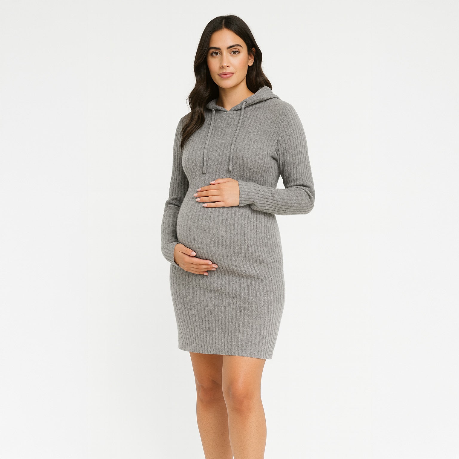 NestHood – Knit Hoodie Maternity Dress