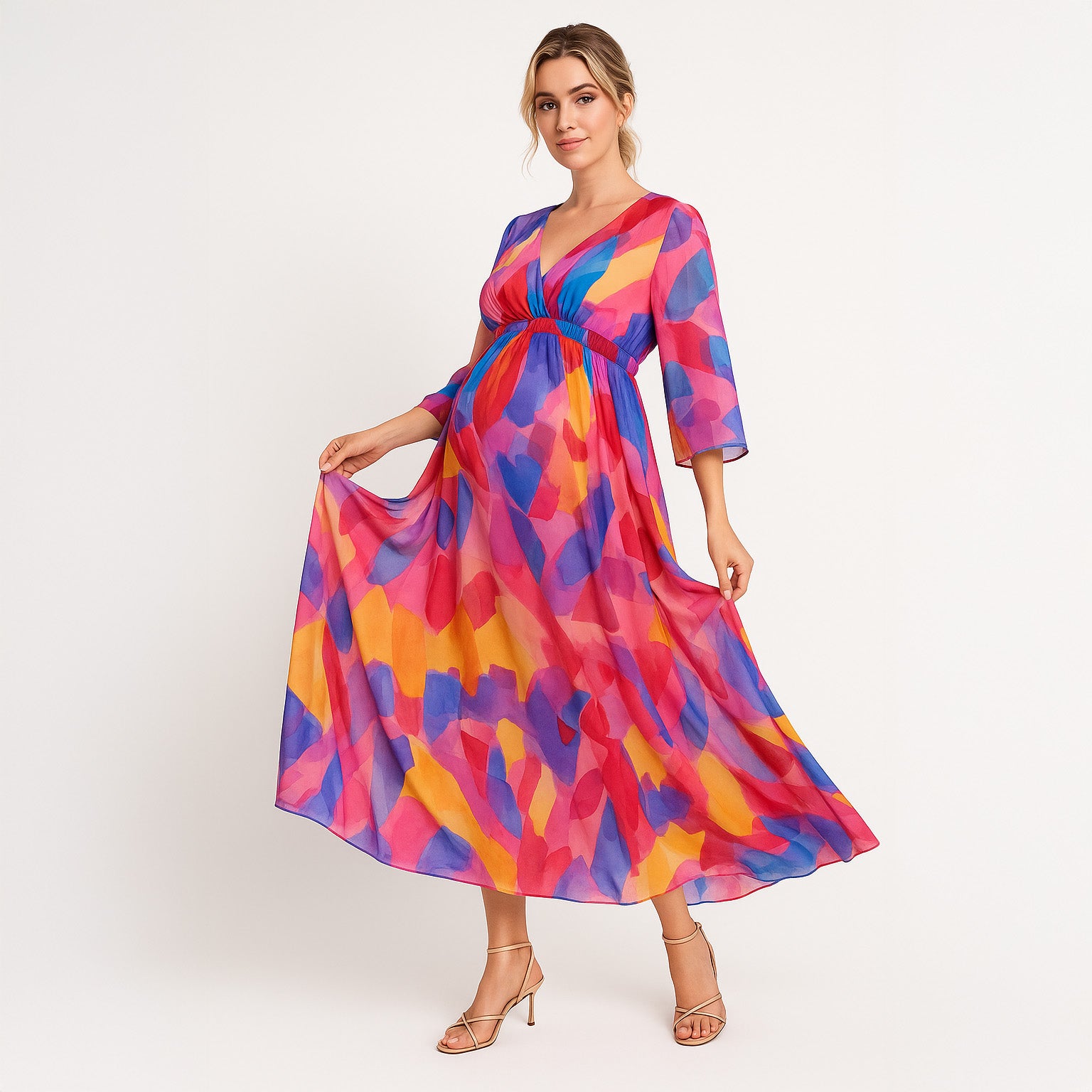 Sunmira – Colorful Maternity Beach Dress