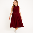 WillowEase – Belted Maternity Swing Dress
