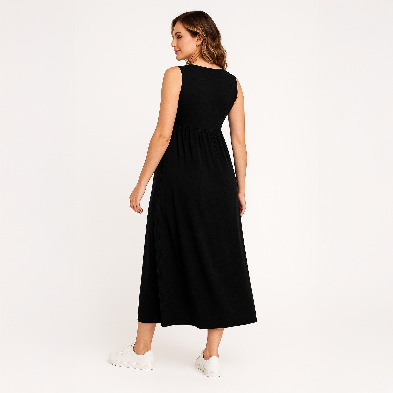 WillowEase – Belted Maternity Swing Dress