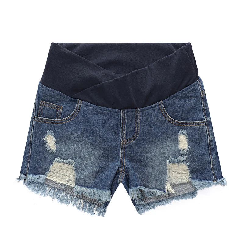 BreezyBump – Low-Waist Denim Maternity Shorts