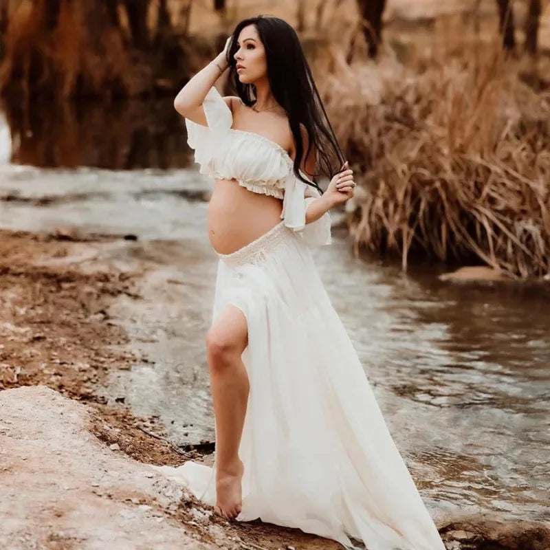 Elira – 2-in-1 Chiffon Maternity Dress Set