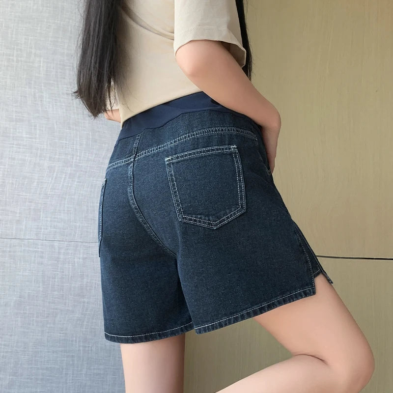 BumpEase – Summer Maternity Denim Shorts
