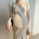 Warmthline – Knitted Tie Maternity Sweater Dress
