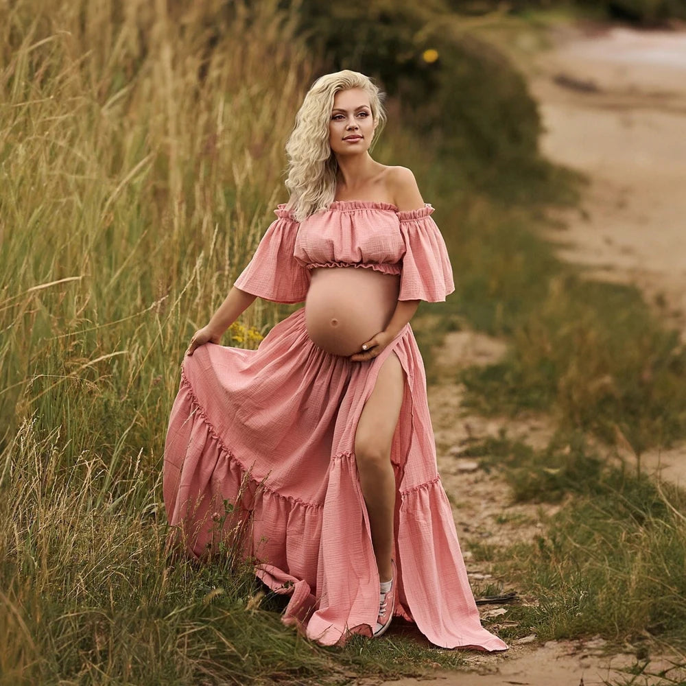 Noa – Boho Linen Maternity Dress