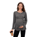 RidgeBloom – Belted Knit Maternity Sweater