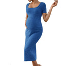 Ribelle – Rib-Knit Square Neck Maternity Dress