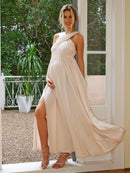 Luma Belle – White A-Line Maternity Dress