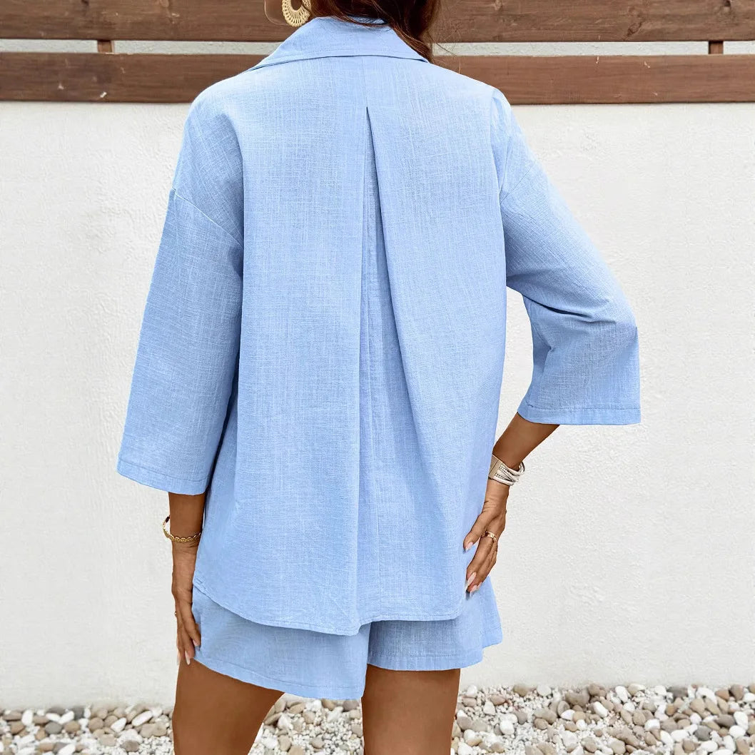 Vera – Summer Maternity Shirt & Shorts Set
