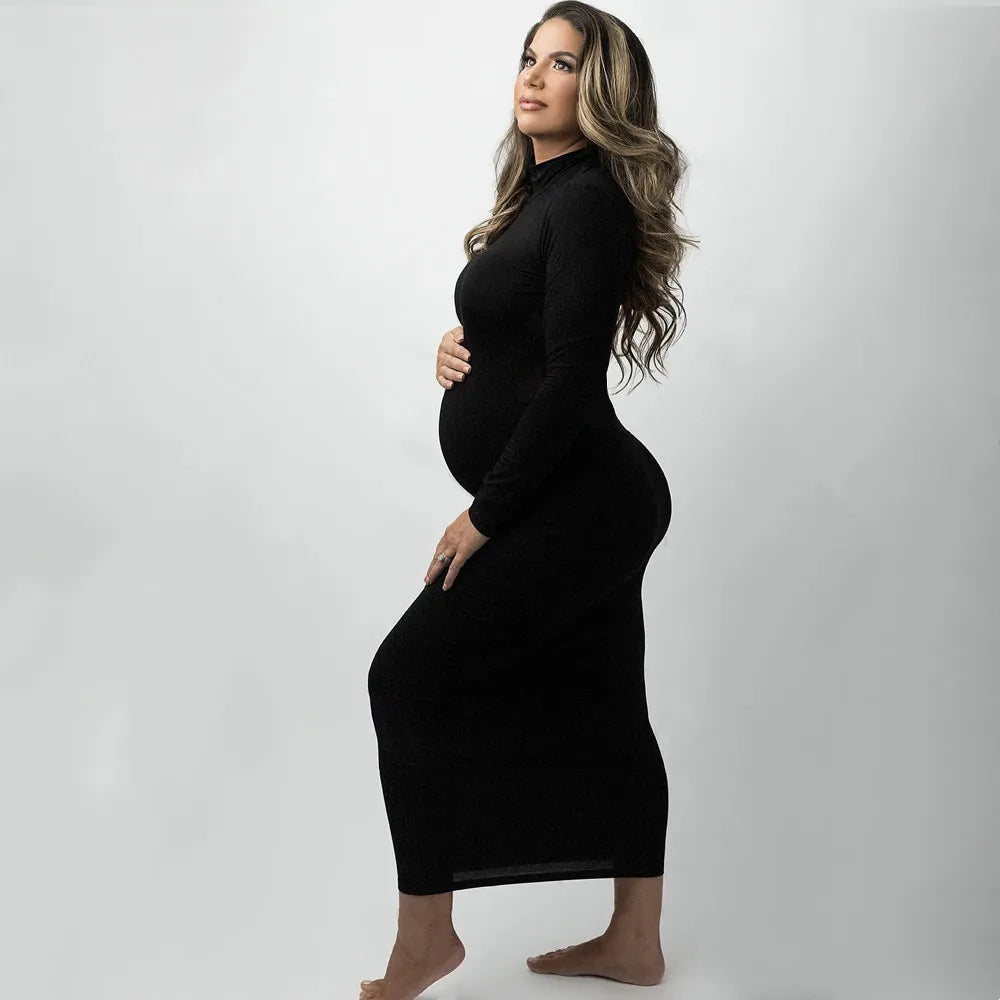 Sera – High-Neck Slim Maternity Dress