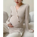 Serra – Buttoned V-Neck Knit Maternity Top