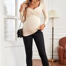 Marvella – Cross-Wrap Ribbed Maternity Top