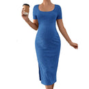 Ribelle – Rib-Knit Square Neck Maternity Dress