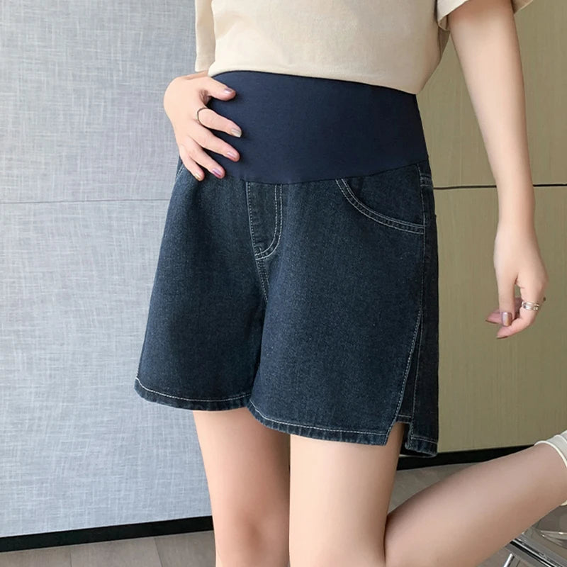 BumpEase – Summer Maternity Denim Shorts