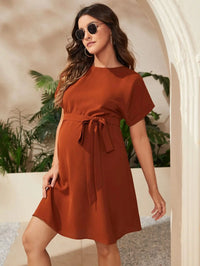 Olive Ember – Sash-Tie Maternity Dress