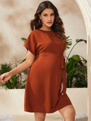 Olive Ember – Sash-Tie Maternity Dress