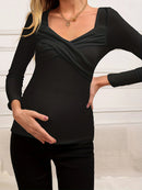 Marvella – Cross-Wrap Ribbed Maternity Top