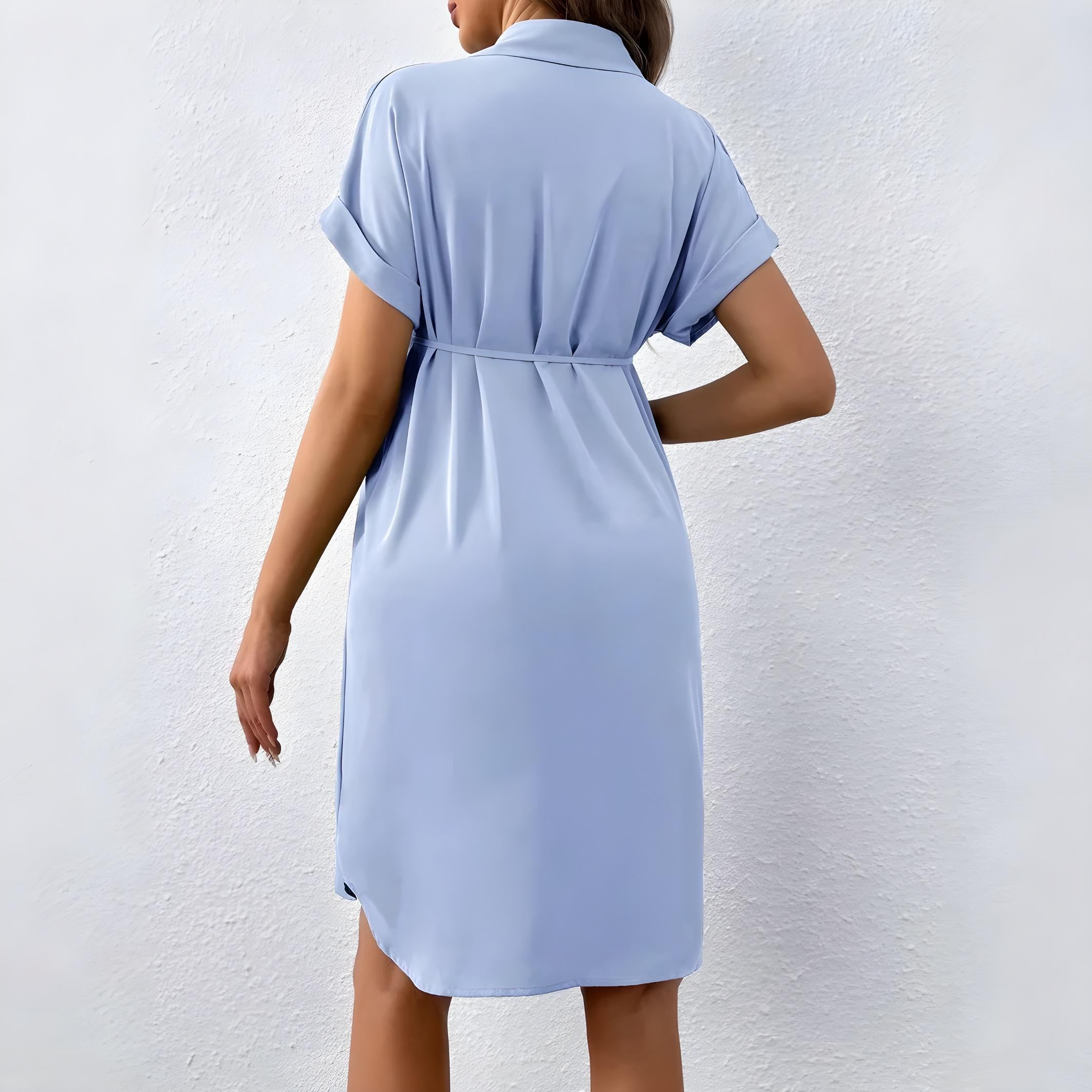 Harbor Stripe – Button-Down Maternity Shirt Dress